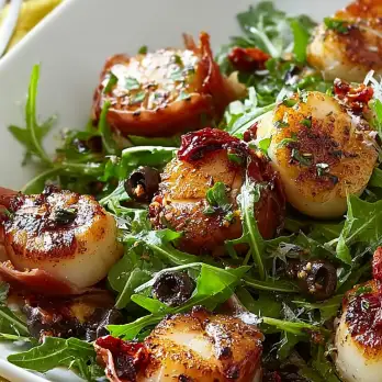 Coquilles met Prosciutto en Rucola