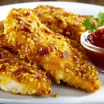 Pretzel Kipvingers met Curry Ketchup