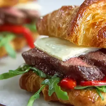 Parijse Croissant met Steak en Kaas