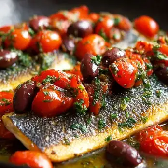 Branzino met Tomaat en Kappertjes
