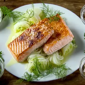 Zalm met Venkelpuree en Knapperige Kappertjes