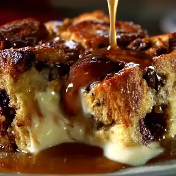 Panettone Broodpudding met Kaneelsiroop