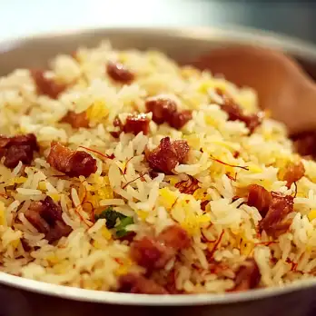 Saffraanrijst met Pancetta