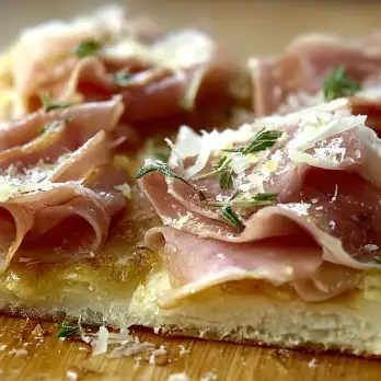 Pizza Bianca Met Mortadella en Parmezaan