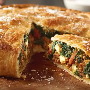 Italiaanse Pizza Rustica met Ricotta en Spinazie