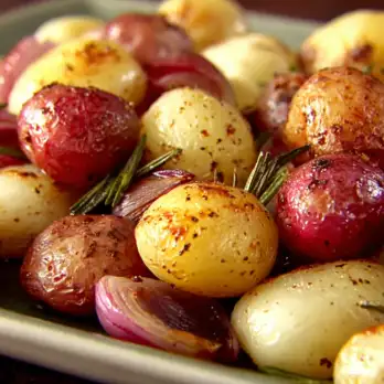 Krokante Aardappelen en Uien uit de Oven