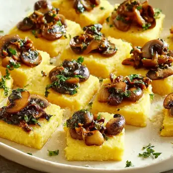 Polenta Hapjes met Paddenstoelen Ragu