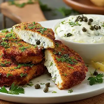 Knapperige Varkens Milanese met Kappertjescitroensaus