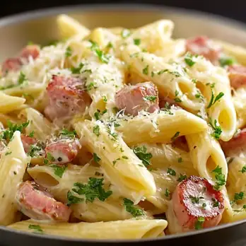 Penne Carbonara met Pancetta