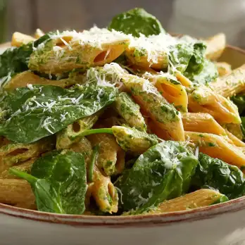 Penne met Romige Spinaziesaus