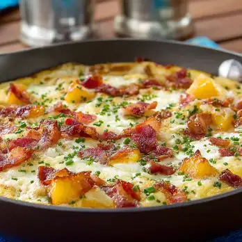 Zomerse Perzik en Bacon Frittata