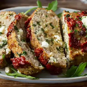 Kalkoen Gehaktbrood met Feta en Zongedroogde Tomaatjes