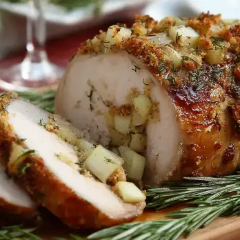 Kalkoen Porchetta met Appel en Venkel