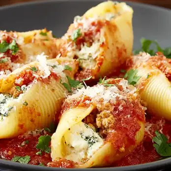 Gevulde Pastaschelpen met Kalkoen en Artisjok