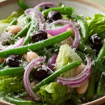 Toscaanse Bonensalade met Romaine en Olijven