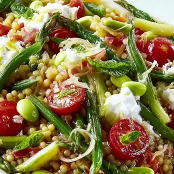 Italiaanse Bonensalade met Fregola en Burrata