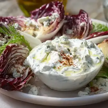 Wedgesalade met Gorgonzola en Dille Dressing