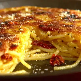 Pasta Torta met Zongedroogde Tomaten