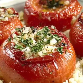 Gevulde Tomaten met Rijst en Parmezaan