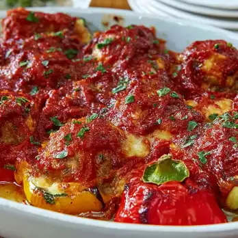 Italiaanse Gevulde Courgette en Paprika's