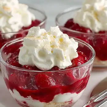 Aardbeienroomparfaits met Meringues
