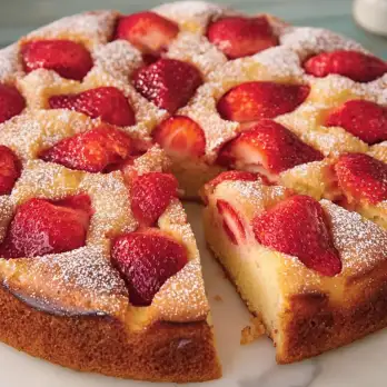 Zomerse Aardbeiencake met Griekse Yoghurt