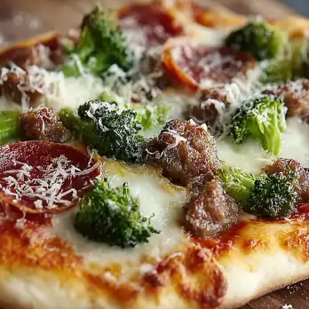 Pizza met Pittige Worst en Broccoli