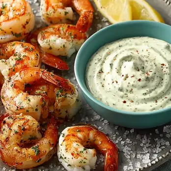Garnalen met Herbes de Provence en Mosterd Dip