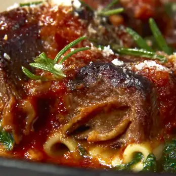 Lasagna Rolletjes met Spareribs en Spinazie