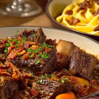 Spareribs met Tagliatelle in Chocoladesaus