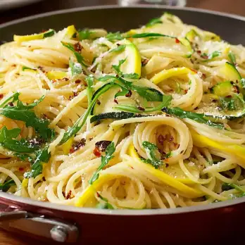 Spaghetti met Courgette en Gele Pompoen