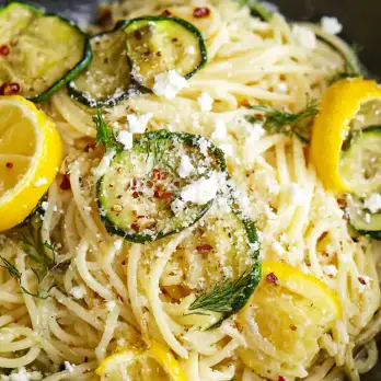 Spaghetti met Citroen en Courgette