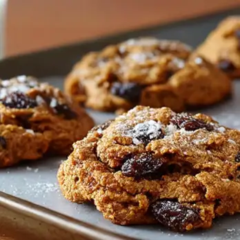 Pittige Pompoen-Rozijnen Koekjes