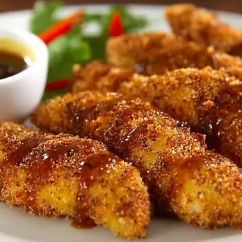Pittige Kipreepjes met Honing-Mosterdsaus