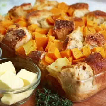 Broodpudding met Pompoen en Pastinaak