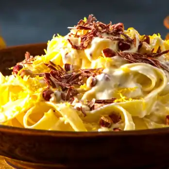 Zoete Fettuccini met Citrus en Chocolade