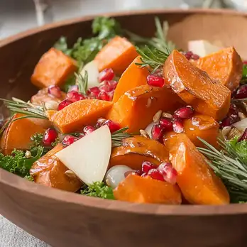 Boerenkool Salade met Zoete Aardappel en Granaatappel