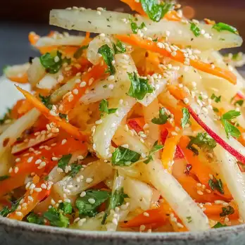 Knapperige Jicama Wortel en Appelsalade