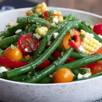 Frisse Zomerse Succotash met Mozzarella en Munt