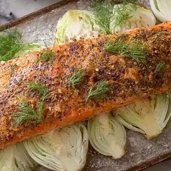 Mosterdzalm Geroosterd met Venkel