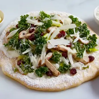 Boerenkool-Champignontaart met Cranberry's