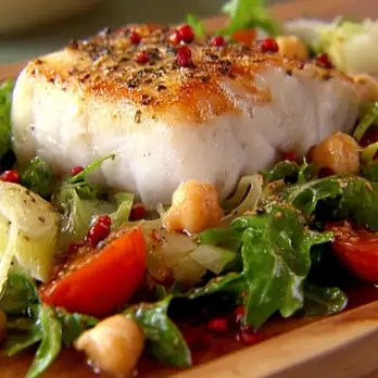 Heilbot Met Kikkererwtensalade