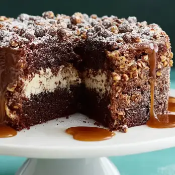 Hazelnoot Crunch Taart met Mascarpone en Chocolade