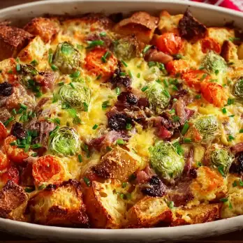 Ham-Kaas Ovenschotel met Geroosterde Groenten