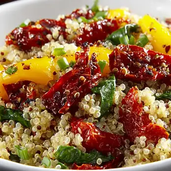 Kleurrijke Quinoa Pilaf met Spinazie
