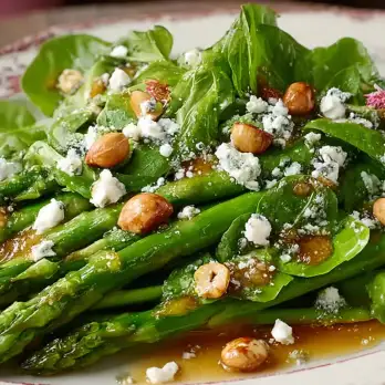 Aspergesalade met Geitenkaas en Hazelnoten