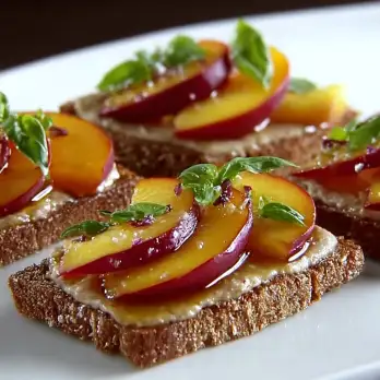 Amandel-Pruimtoast met Honing en Basilicum