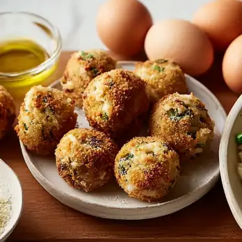 Krokante Arancini met Mozzarella en Paddenstoelenrisotto