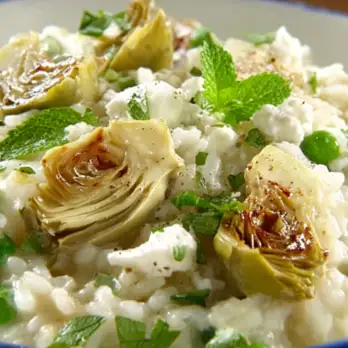 Romige Artisjokken Risotto met Feta en Munt