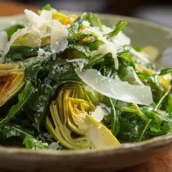 Frisse Artisjok-Venkel Salade met Parmezaan